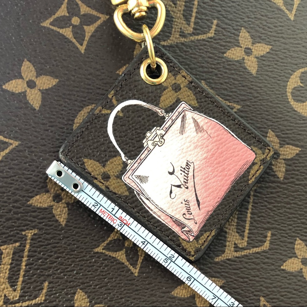 Louis Vuitton Monogram Leather & Gold Keychain with hook